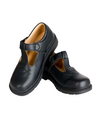 Black Pattern T-Bar Shoes