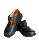 Black Pattern T-Bar Shoes